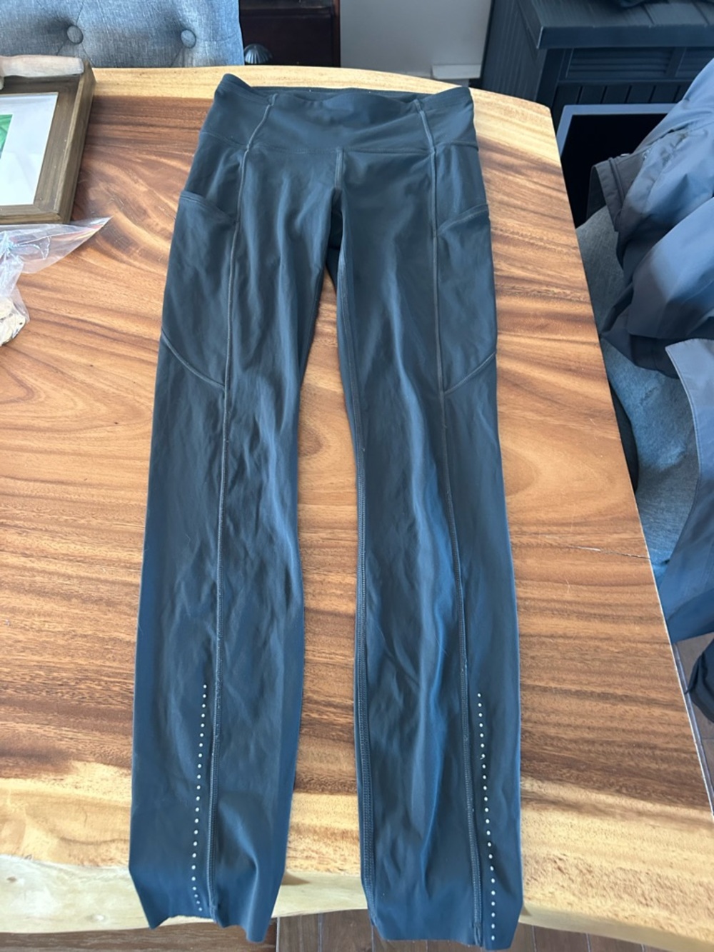 Lululemon athletica Grey Leggings with Ankle Stud Accents